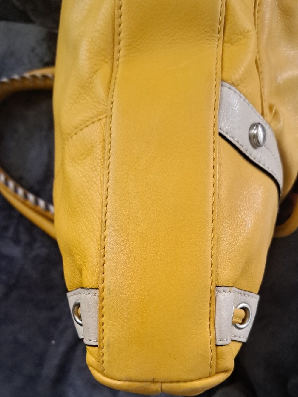 Hand Painted Yellow Floral Women’s Shoulder Bag - Picture 12 of 17